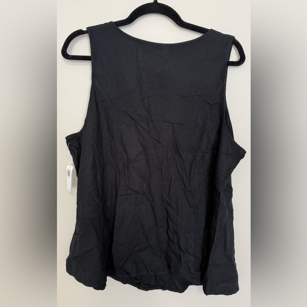 NWT Old Navy Button-Down Crepe Swing Top, Size Large, Black Jack - Picture 4 of 5